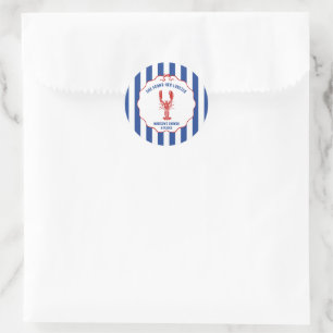 She Found Her Lobster Nautical Bridal Shower Classic Round Sticker