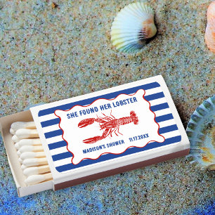 She Found Her Lobster Nautical Bridal Shower Matchboxes