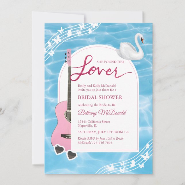 She Found Her Lover Bridal Shower Invitation (Front)