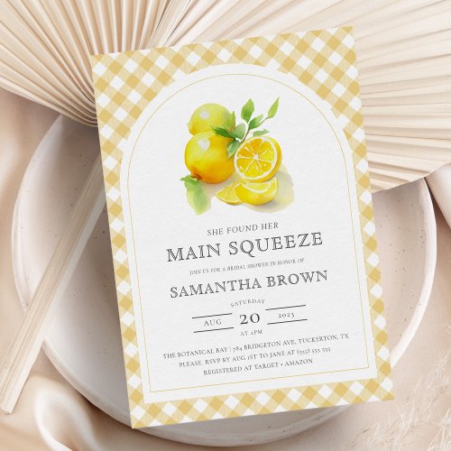 She Found Her Main Squeeze Arch Bridal Shower Invitation