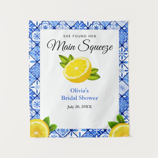 She Found Her Main Squeeze Bridal Shower Backdrop  (Front)