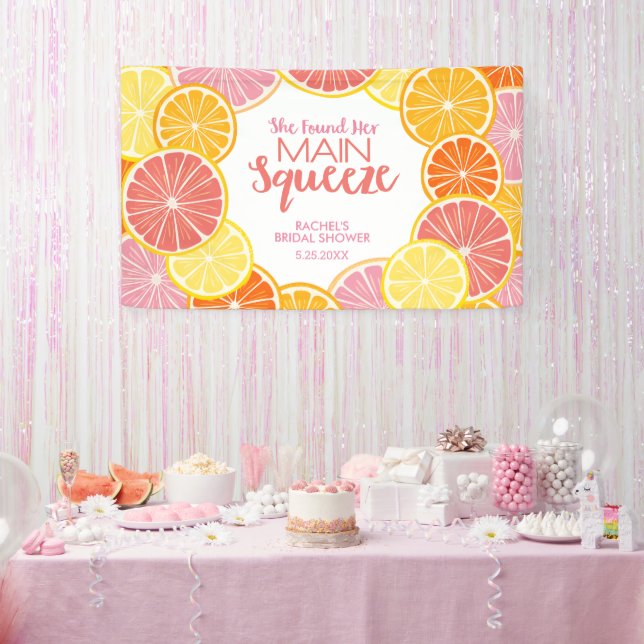 She Found Her Main Squeeze Bridal Shower Banner (Party)