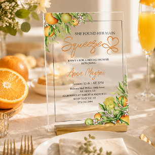 She Found Her Main Squeeze Bridal Shower Custom Acrylic Invitations