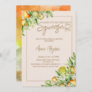 She Found Her Main Squeeze Bridal Shower Custom Invitation