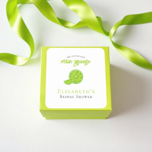 She Found her Main Squeeze Bridal Shower Favor Square Sticker