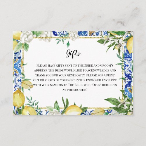 She Found Her Main Squeeze Bridal Shower Gift Enclosure Card