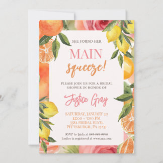 She Found Her Main Squeeze Bridal Shower Invitatio Invitation