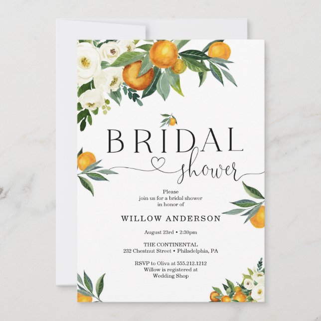 She Found Her Main Squeeze Bridal Shower  Invitation (Front)