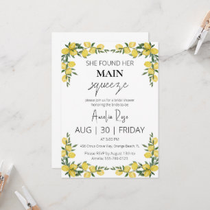 she found her main squeeze bridal shower invitation