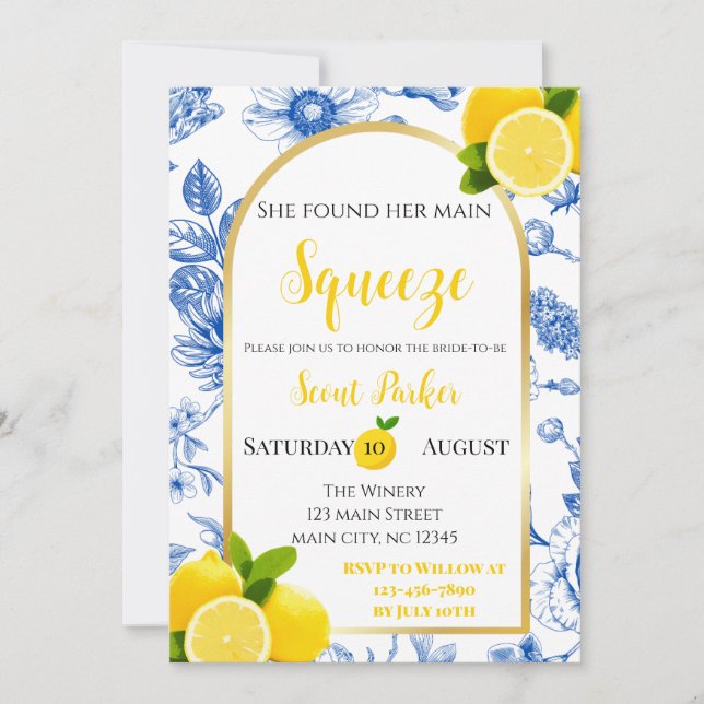 She Found Her Main Squeeze Bridal Shower Invitation (Front)