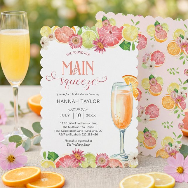 She Found Her Main Squeeze Bridal Shower Invitation (Creator Uploaded)