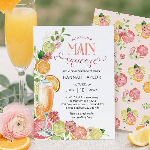 She Found Her Main Squeeze Bridal Shower Invitation