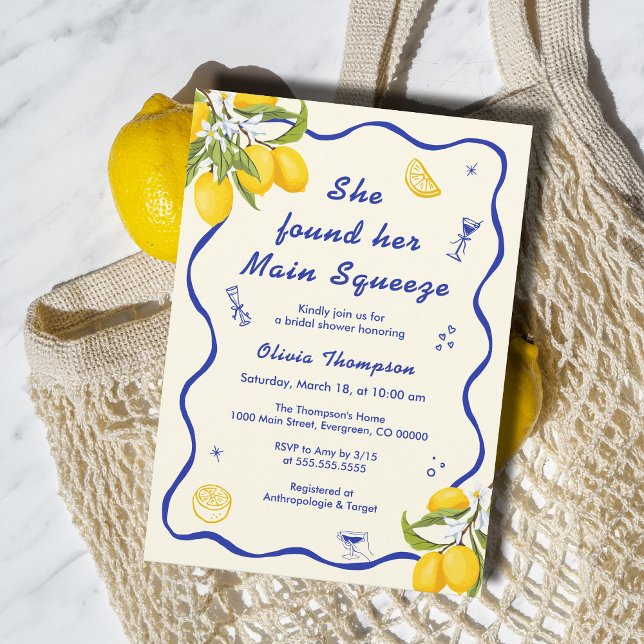 She Found Her Main Squeeze Bridal Shower Invitation (Creator Uploaded)