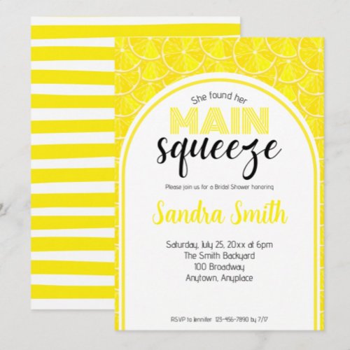 She Found Her Main Squeeze Bridal Shower Invitation