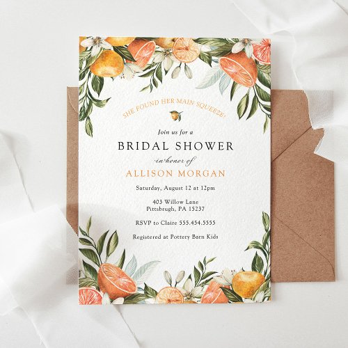 She found her Main Squeeze Bridal Shower Invitation