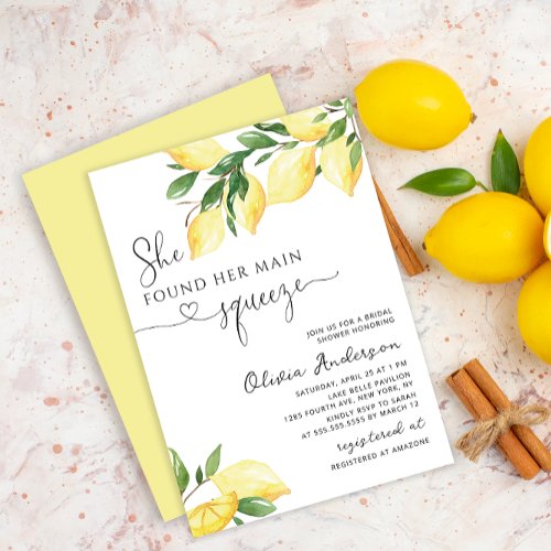 She found her Main Squeeze Bridal Shower Invitation