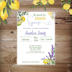 She Found Her Main Squeeze Bridal Shower Invitation