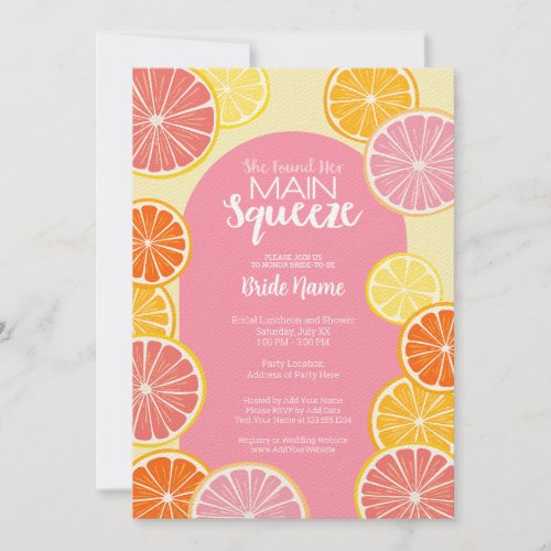 She Found Her Main Squeeze Bridal Shower Invitation