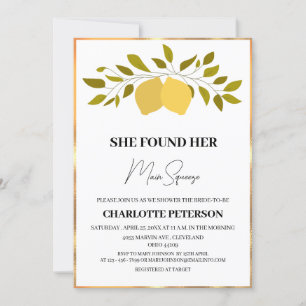 She Found Her Main Squeeze Bridal Shower Invitation