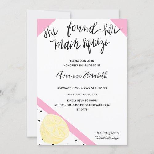 She Found Her Main Squeeze Bridal Shower Invite