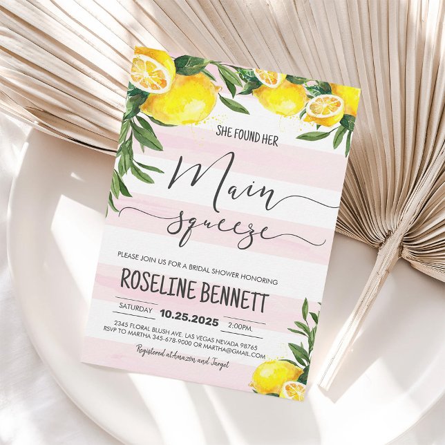 She Found Her Main Squeeze Bridal Shower Invite (Creator Uploaded)