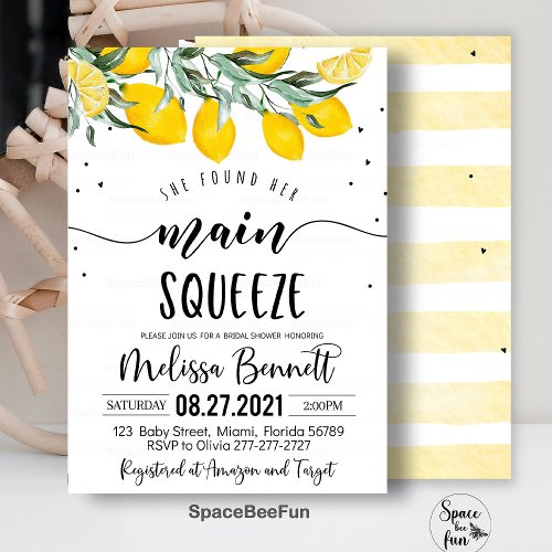 She Found Her Main Squeeze Bridal Shower Invites 