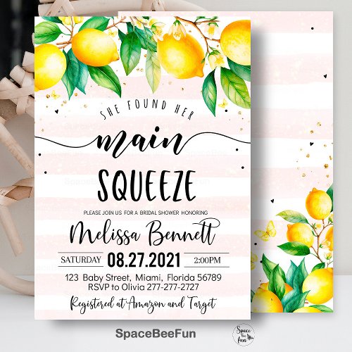 She Found Her Main Squeeze Bridal Shower Invites