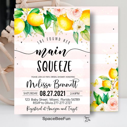 She Found Her Main Squeeze Bridal Shower Invites
