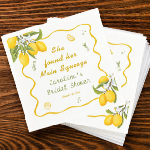 She Found Her Main Squeeze Bridal Shower Lemon Napkins