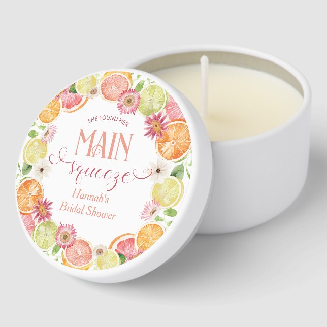 She Found Her Main Squeeze Bridal Shower Mini Candle Favors (Corner)