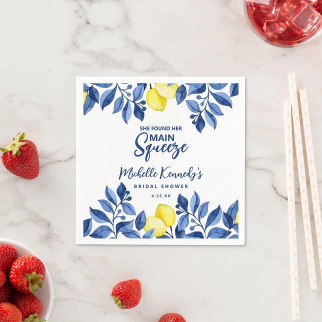 She Found Her Main Squeeze Bridal Shower  Napkins (Insitu)