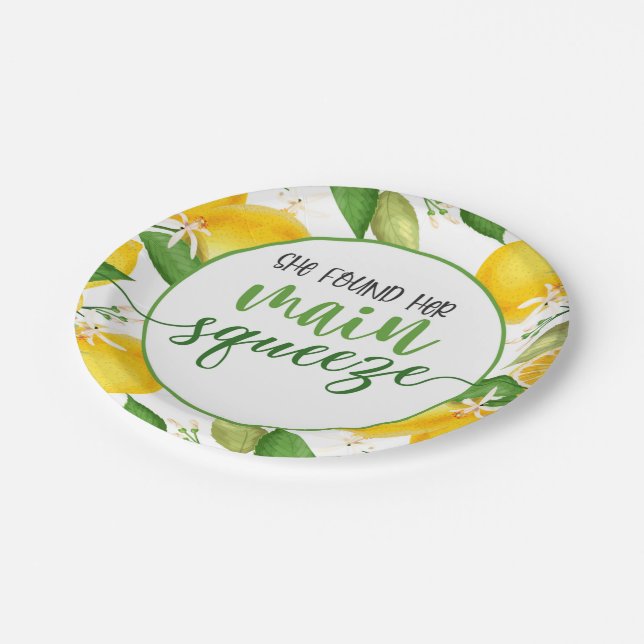 She Found Her Main Squeeze Bridal Shower Plate (Angled)