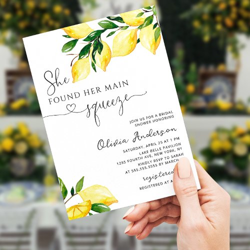 She found her Main Squeeze Bridal Shower QR Code Invitation