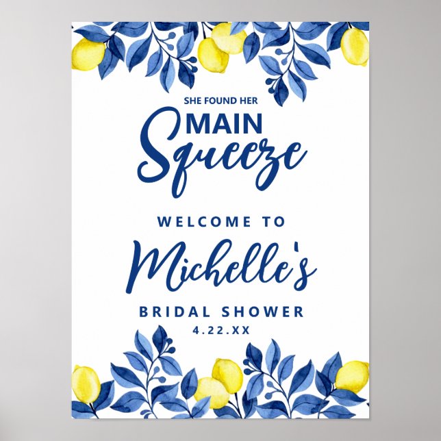She Found Her Main Squeeze Bridal Shower Sign (Front)