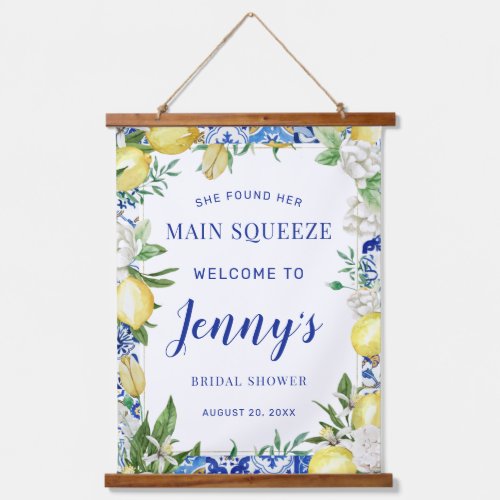 She Found Her Main Squeeze Bridal Shower Welcome Hanging Tapestry