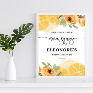 She Found her Main Squeeze Bridal Shower Welcome Poster