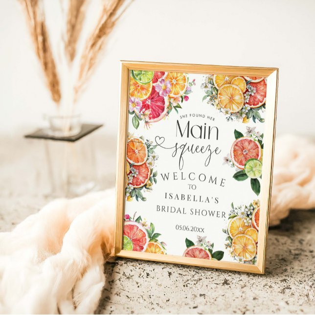 She Found Her Main Squeeze Bridal Shower Welcome Poster (Creator Uploaded)
