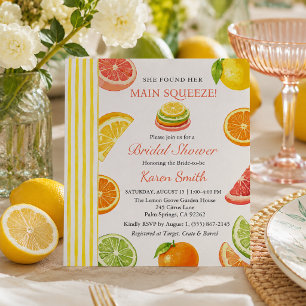 She Found Her Main Squeeze Citrus Bridal Shower Invitation