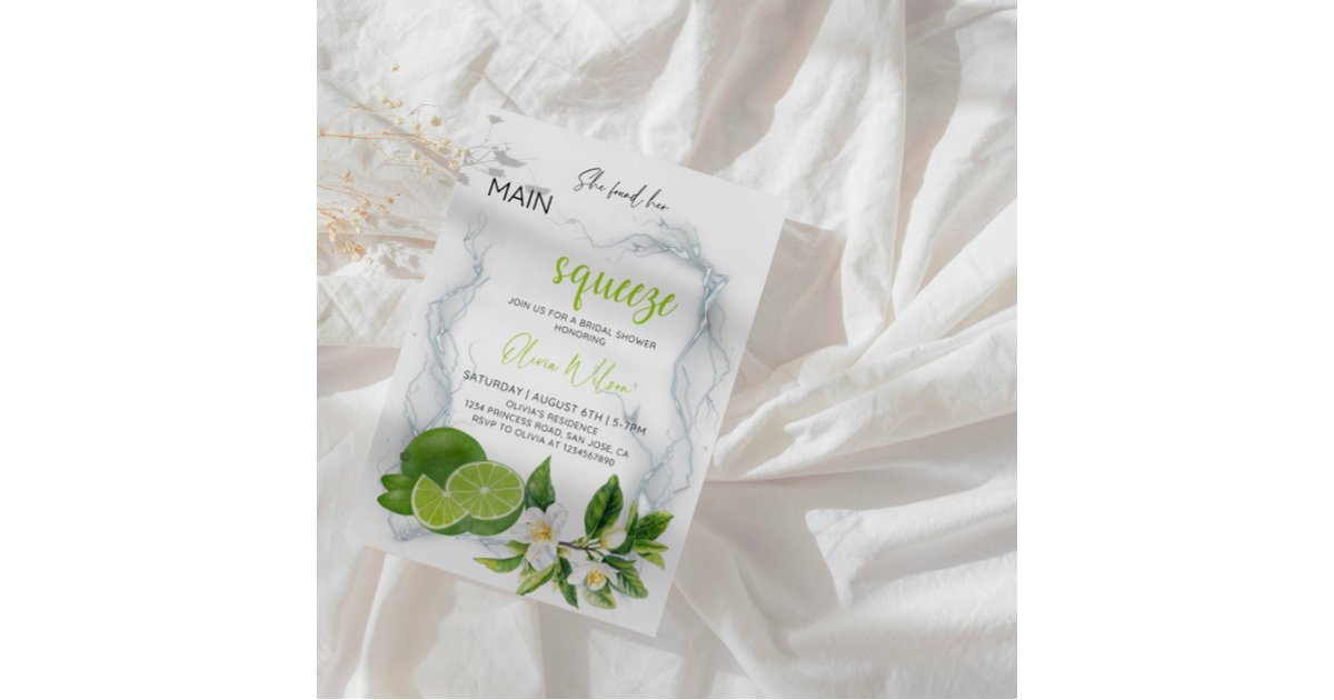 She found Her Main Squeeze | Citrus Bridal Shower Invitation | Zazzle