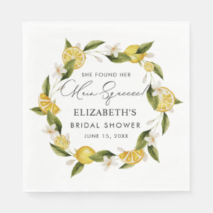 She Found Her Main Squeeze Citrus Bridal Shower Napkins