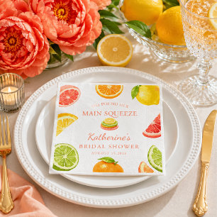 She Found Her Main Squeeze Citrus Bridal Shower Napkins