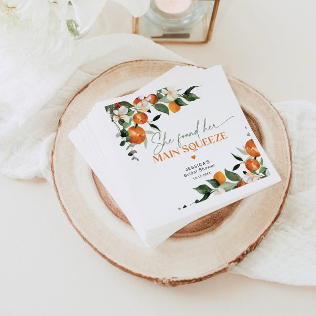 She found her main squeeze citrus bridal shower napkins (Creator Uploaded)