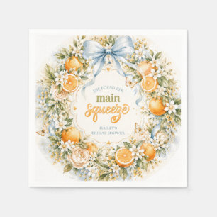 She Found Her Main Squeeze Citrus Orange Bridal  Napkins