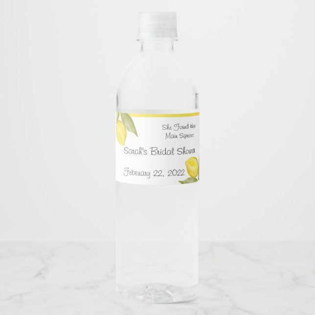 She Found Her Main Squeeze Custom Water Bottle Water Bottle Label (Front)