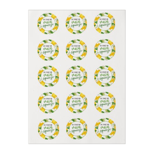 She Found Her Main Squeeze Edible Cupcake Round Frosting Rounds (Sheet)