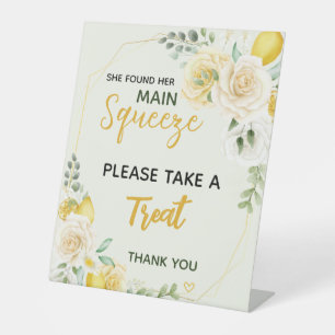 She Found Her Main Squeeze Elegant Bridal Shower Pedestal Sign