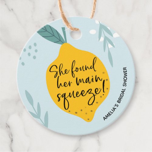 She found her Main Squeeze Fun Bridal Shower Favor Tags
