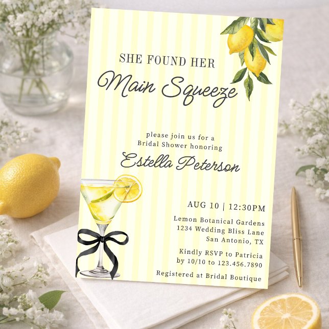 She Found Her Main Squeeze Italian Bridal Shower Invitation (Creator Uploaded)