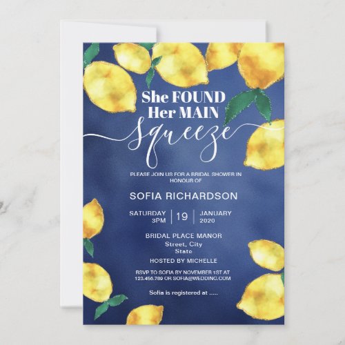 She found her main squeeze lemon BOHO SUMMER Invit Invitation