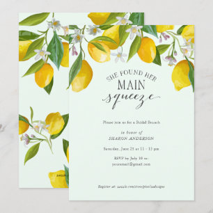 She found her main squeeze, Lemon Bridal Brunch Invitation